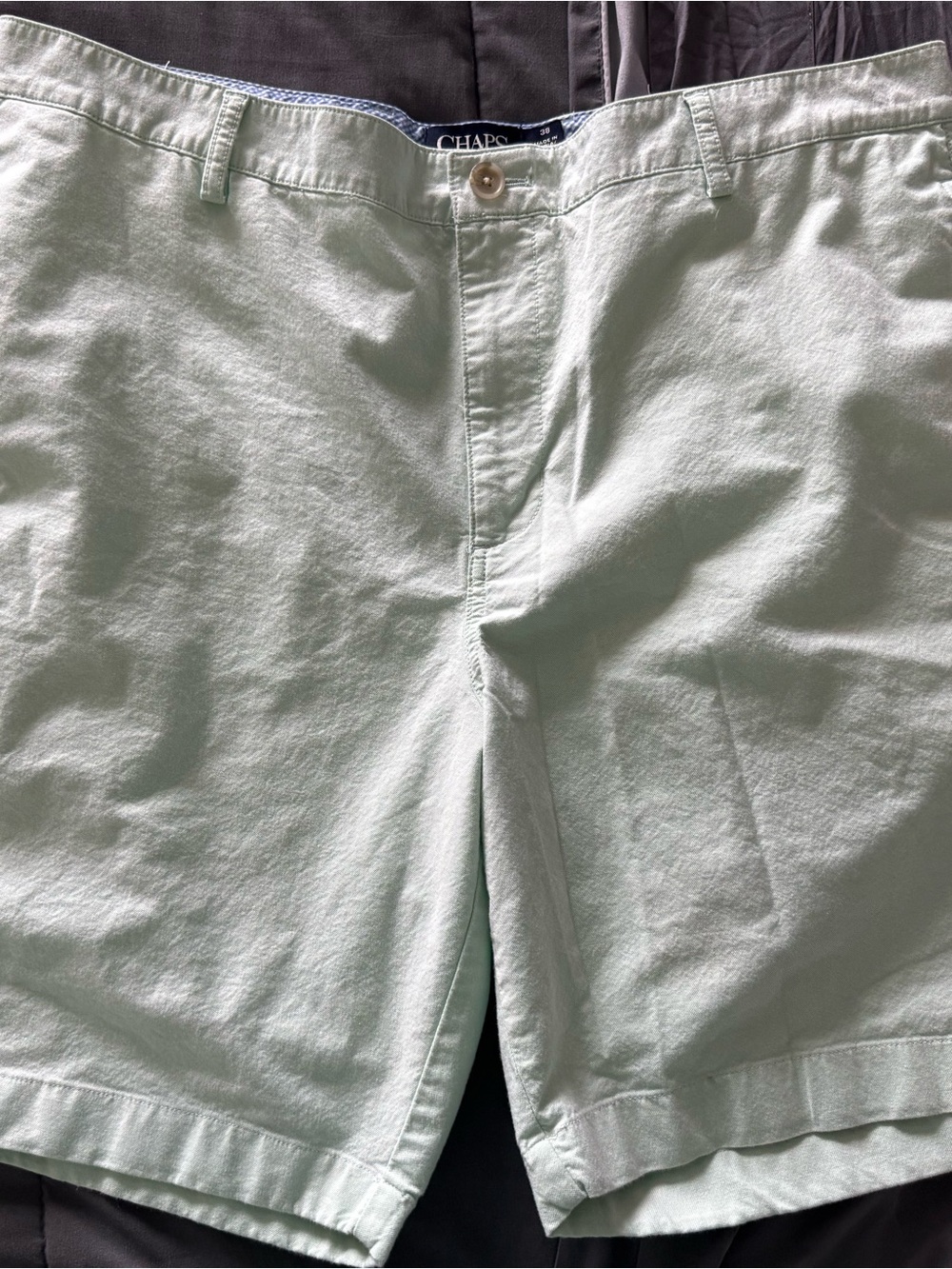 Chaps - Men’s Chino Shorts Flat front a Mint Green - Waist size 38